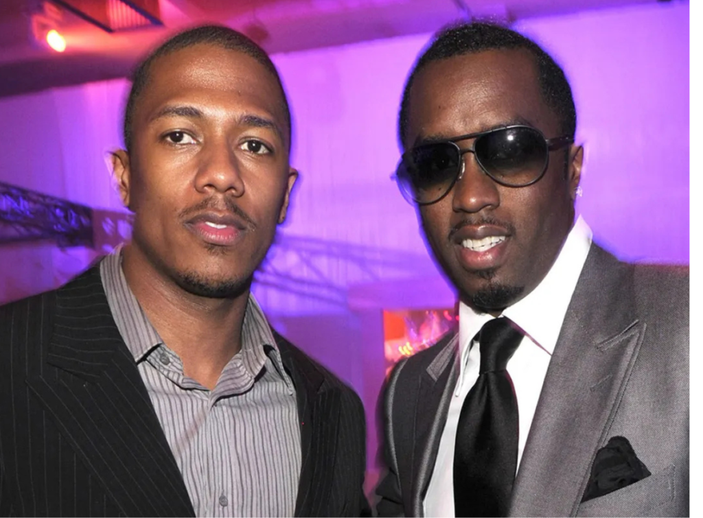 Nick Cannon and Sean "Diddy" Combs attend a party at Diddy's Den in 2008