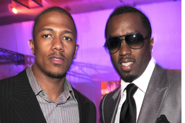 Nick Cannon and Sean "Diddy" Combs attend a party at Diddy's Den in 2008