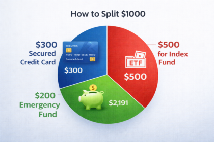 "Smart $1000 split strategy: Building credit and investing simultaneously."
