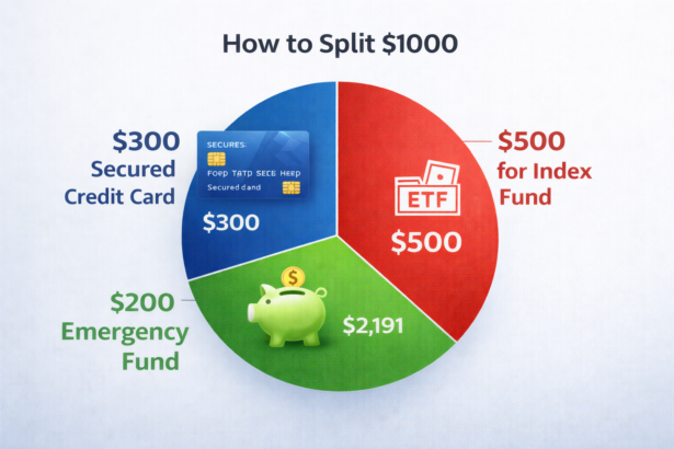 "Smart $1000 split strategy: Building credit and investing simultaneously."
