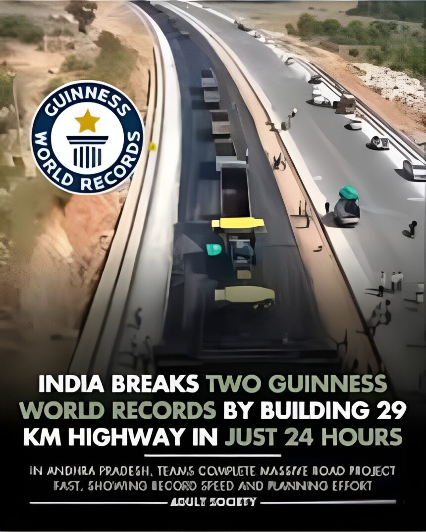 “India Breaks Guinness Record with 24-Hour Highway Paving in Andhra Pradesh