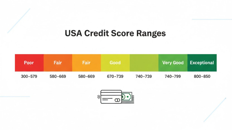 credit score ranges explained in the USA