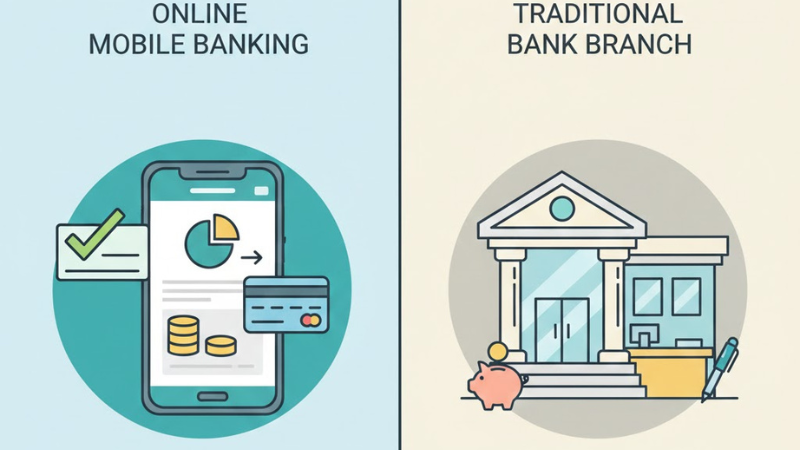online bank vs traditional bank USA