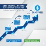 "Infographic explaining the Debt Snowball Method showing the steps to pay off credit card debt starting with the smallest balance."