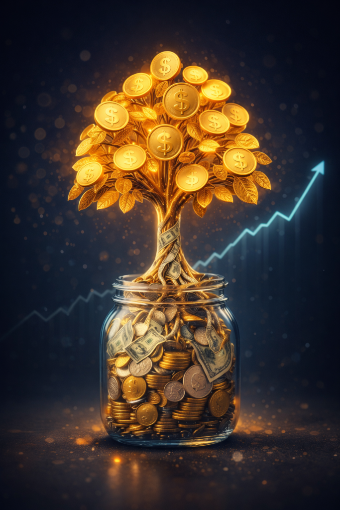 Compound interest growth visualization for kids Roth IRA investment over 50 years