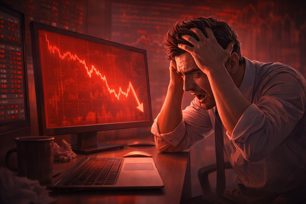 Investor panic during market crash