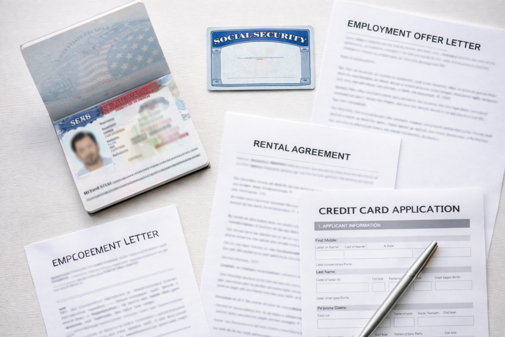 Documents required for H-1B visa holder to apply for US credit card