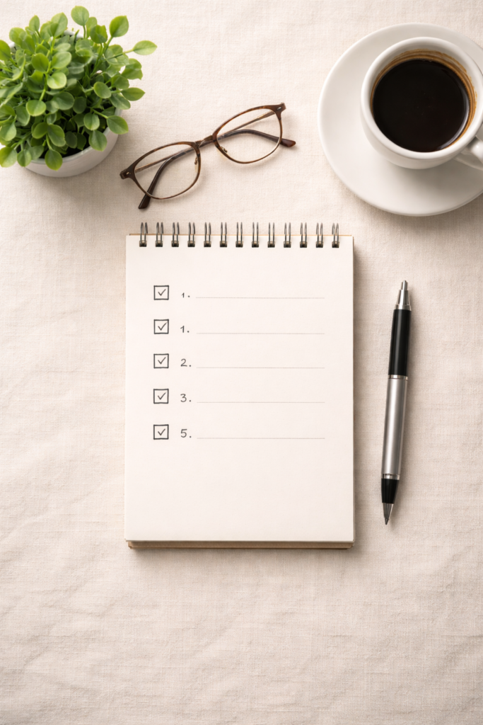 Financial planning checklist showing retirement savings priority order — 401k, HSA, Roth IRA