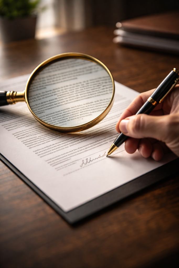Magnifying glass over IUL policy fine print — understanding lapse risk and MEC rules