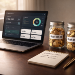 Two Roth IRA accounts shown as separate glass jars on a financial planning desk