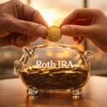 A clear upward trajectory graph showing long-term tax-free Roth IRA growth over 30 years, with key milestone markers at different income contribution strategies
