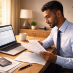 International F-1 OPT student reviewing H-1B visa transition documents at a modern desk in 2026