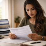 H-1B visa applicant reviewing eligibility requirements and USCIS documents at desk in 2026