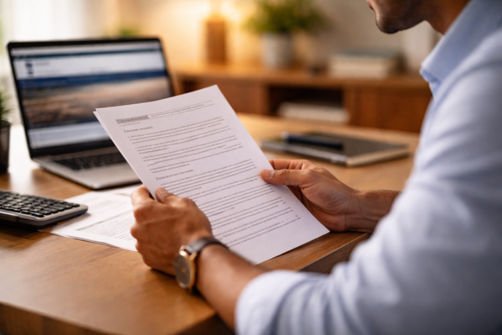 H-1B visa applicant reviewing specialty occupation job description requirements with USCIS website visible