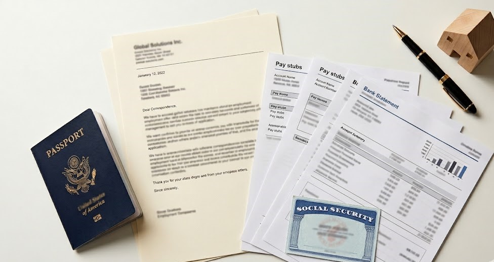 Document checklist for H1B visa holder applying for mortgage loan in the USA