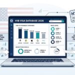 H1B Visa Database 2026 hero image showing USCIS and DOL data sources with salary charts and sponsor research dashboard