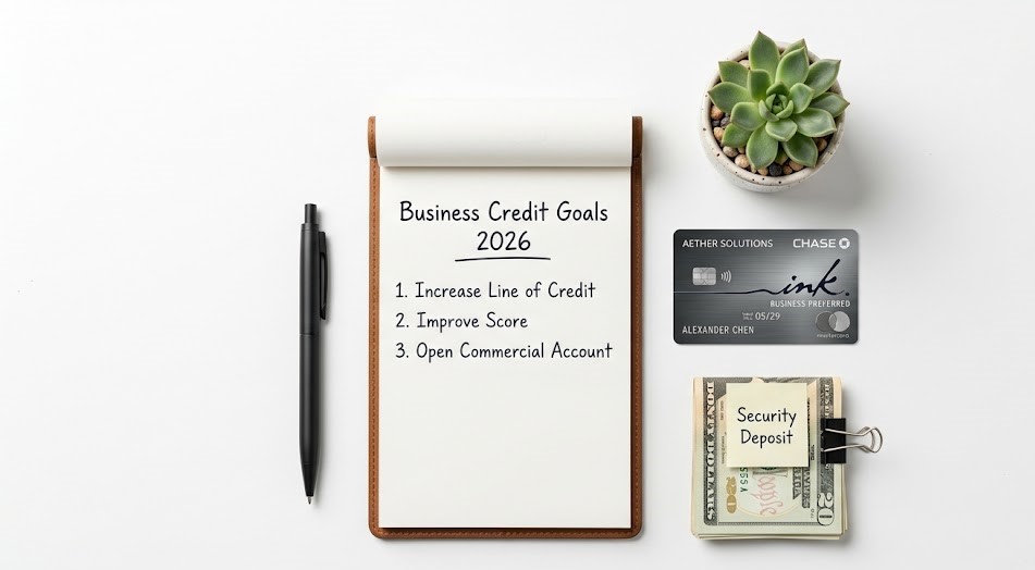 Security deposit concept for a secured business credit card in 2026